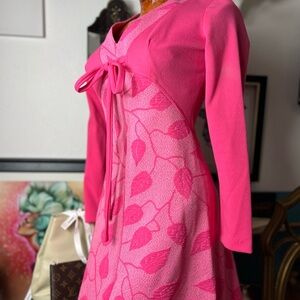 60s Bubblegum Pink Long Sleeve Maxi Dress Princess Aurora Tejo of California